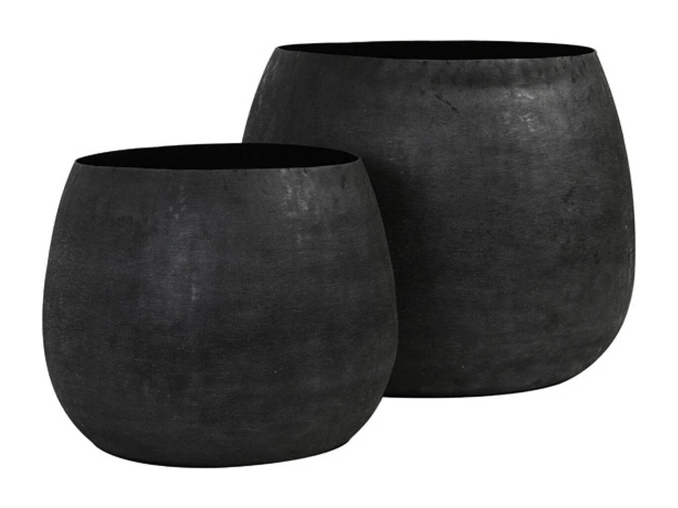 Pot GENOLU - Ø50x37.5cm - Zwart - Set van 2