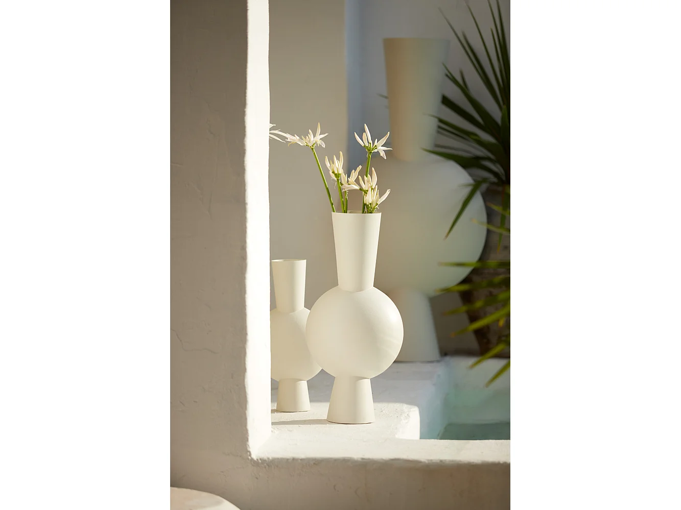 Vase KAVANDU - 22x14x40cm - Blanc