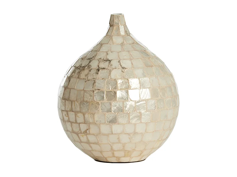 Vase ELORZA - Ø22x25cm - Weiß