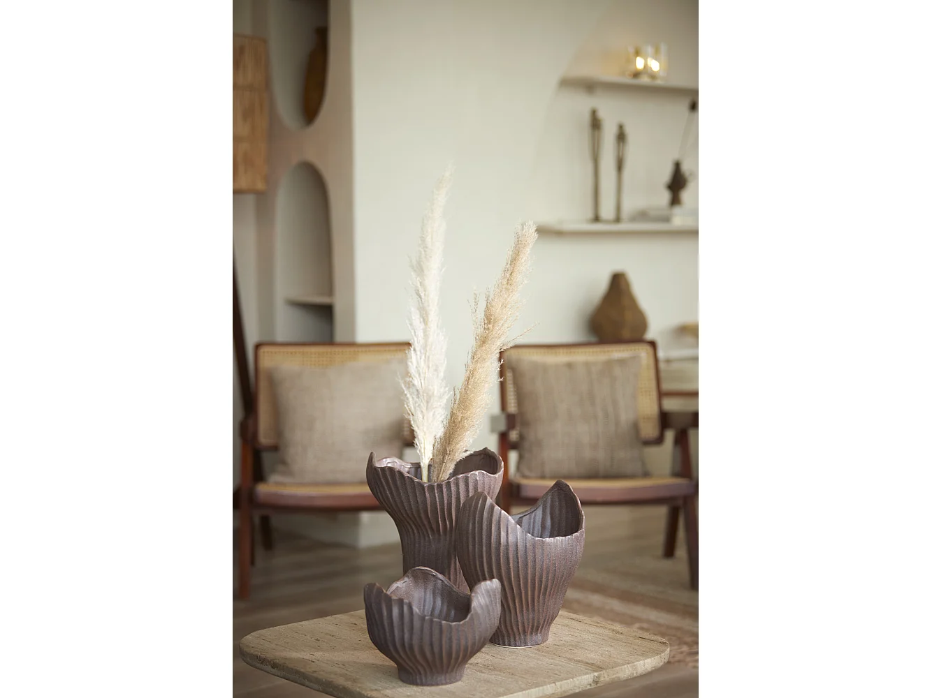 Vase MORABA - 26x25,5x31cm - Marron