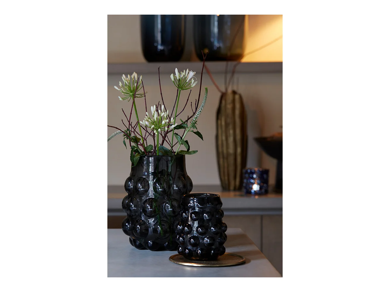 Vase HAROA - Ø24x30cm - Noir