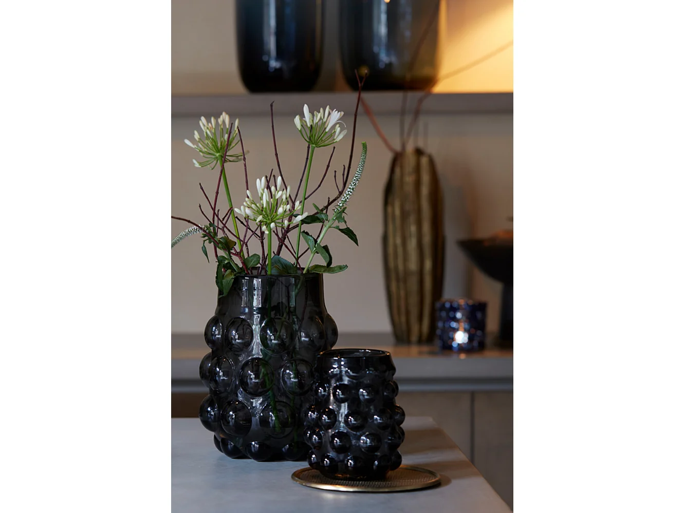 Vase HAROA - Ø24x30cm - Noir