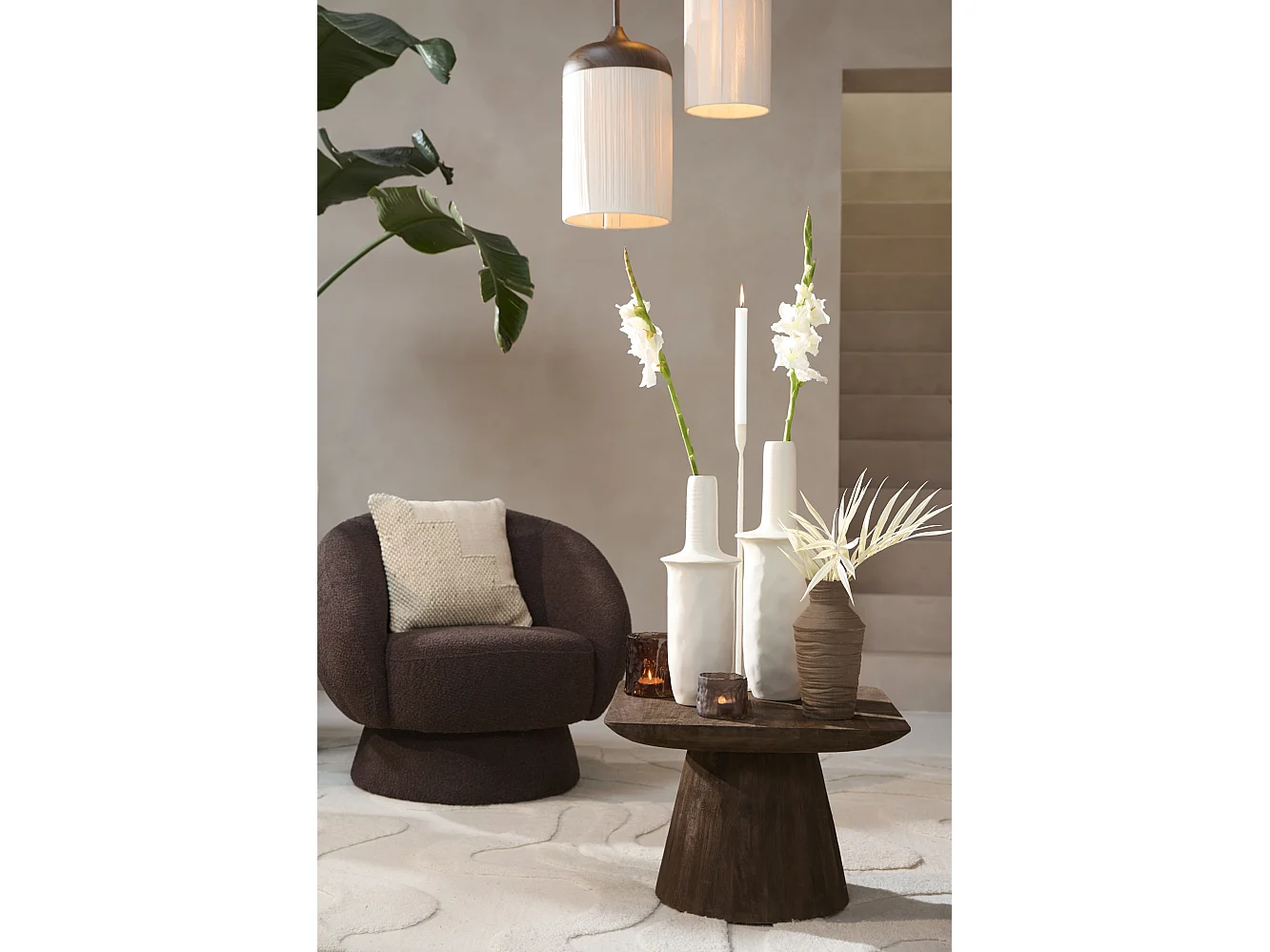 Vase SENNES - Ø19,5x56cm - Blanc