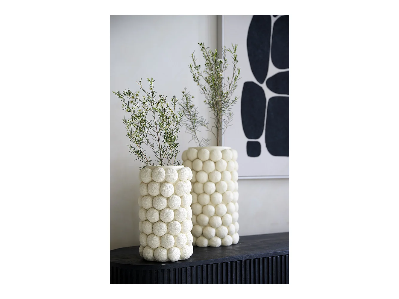 Vase OURSIN - Ø25x40cm - Blanc