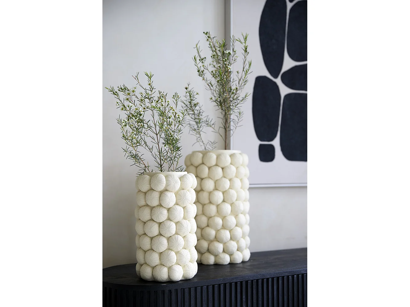 Vase OURSIN - Ø19x32,5cm - Blanc