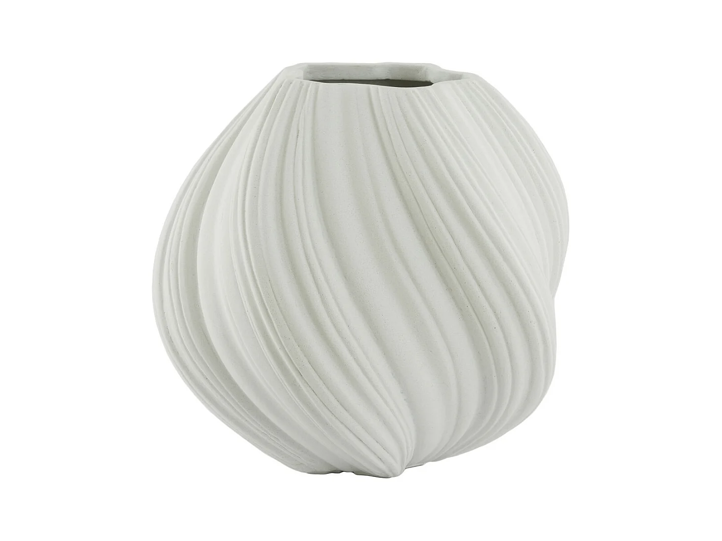 Vase YATUNG - Ø52x48cm - Weiß