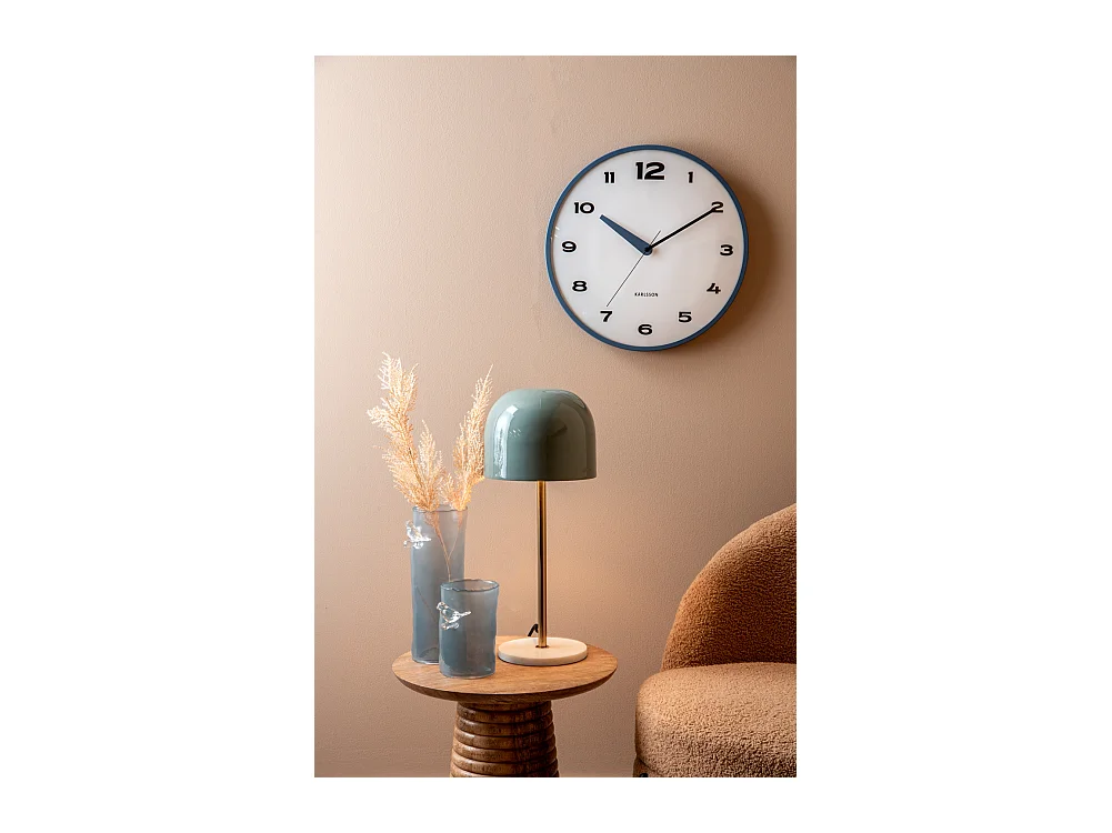 Vase Oiseau sur Branche Grand - Bleu Brumeux