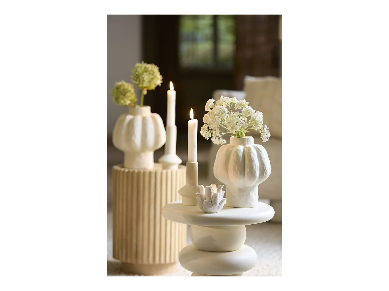 Vase ALIVERI - Ø25x29cm - Blanc