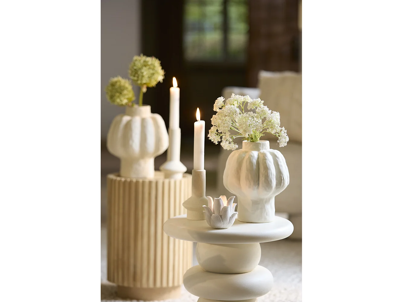 Vase ALIVERI - Ø25x29cm - Blanc