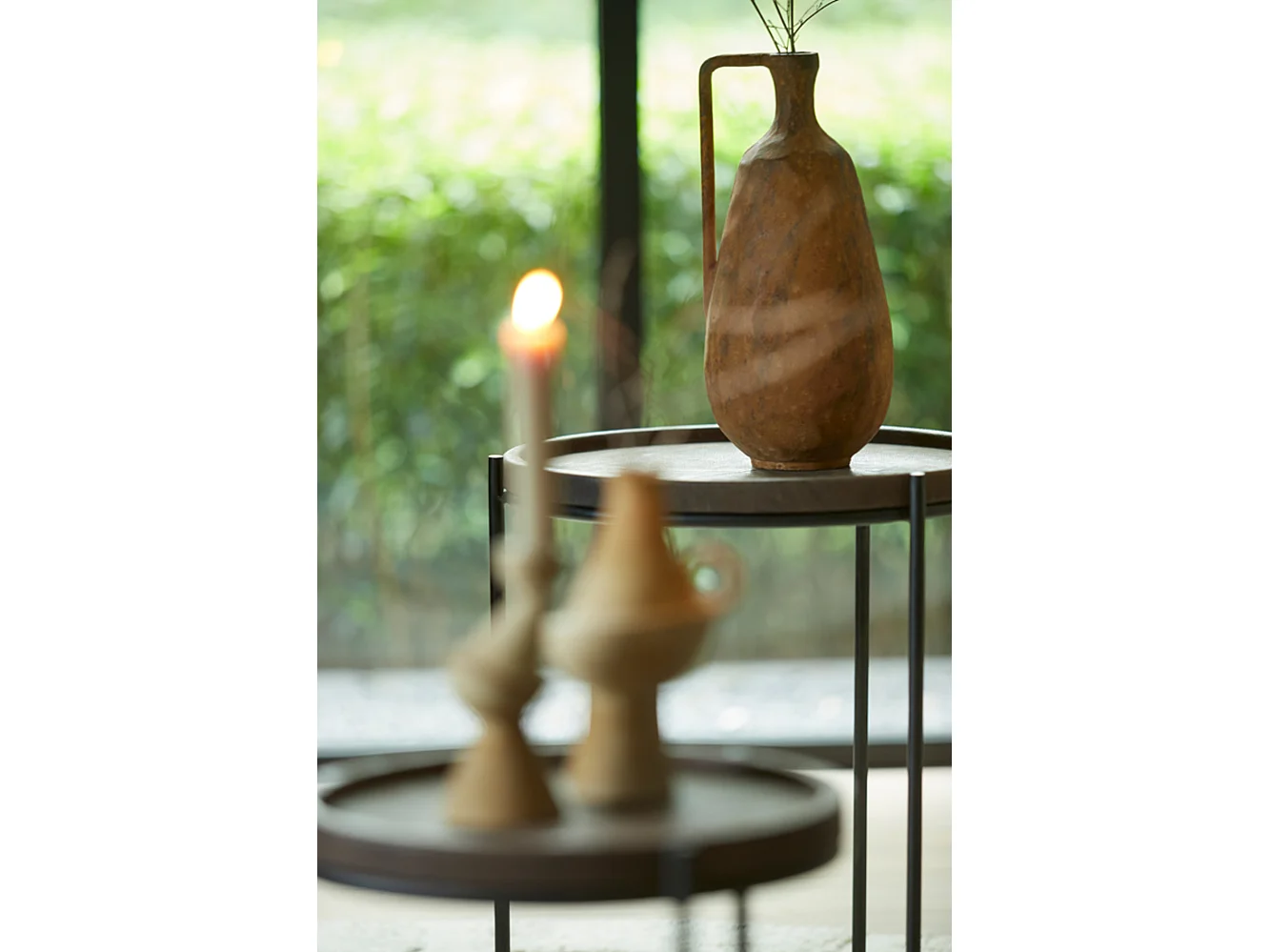 Vase OSTRA - 17x16,5x35cm - Marron