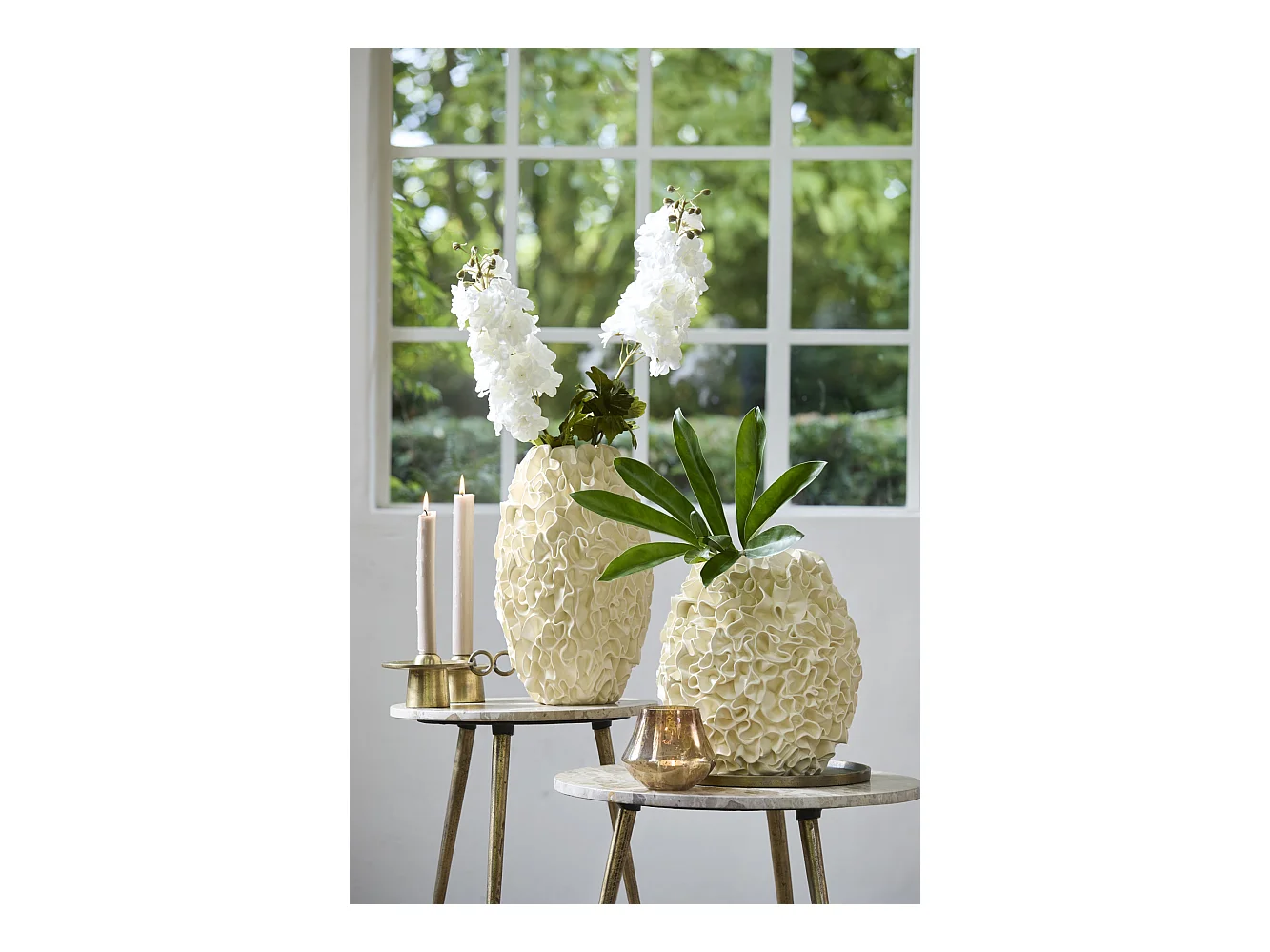 Vase AGELLO - Ø28x29cm - Weiß