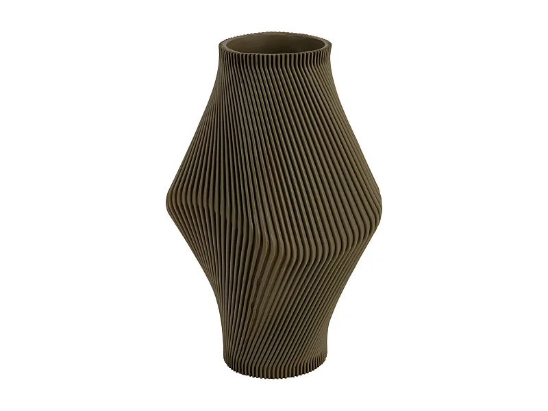 Vase à côtes torsadées grand format - Vert armée