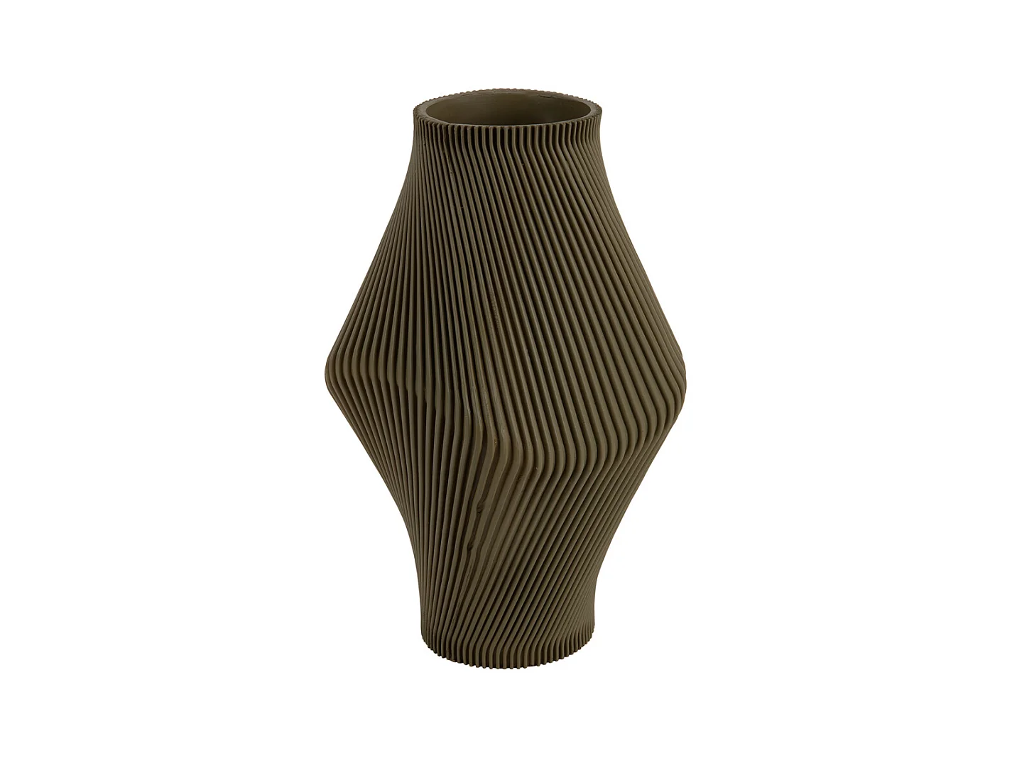 Vase à côtes torsadées grand format - Vert armée