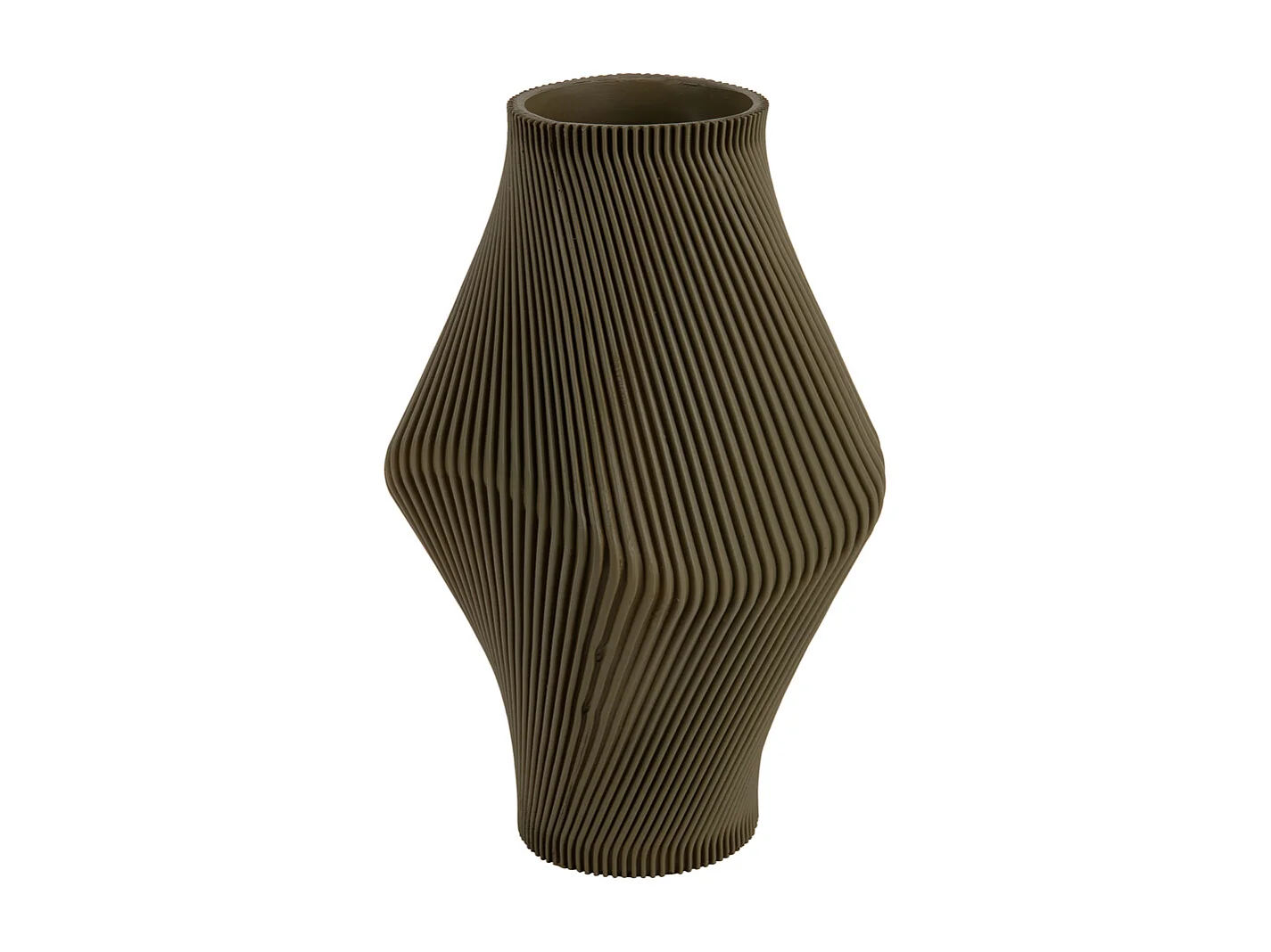 Vase à côtes torsadées grand format - Vert armée