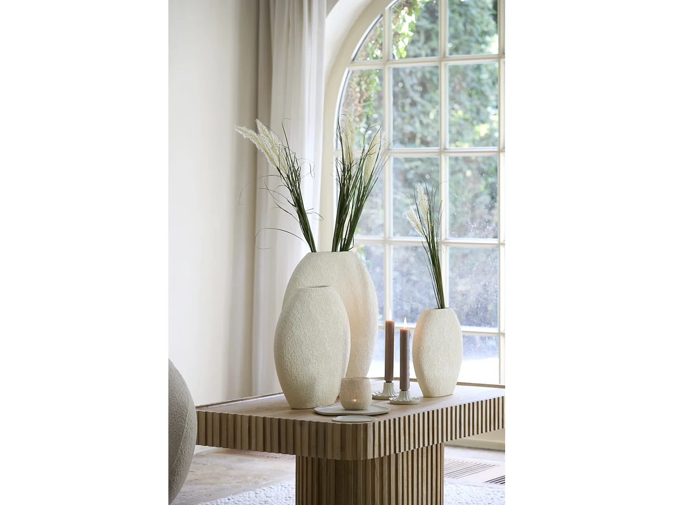 Vase RENDA - 29,5x10x30cm - Blanc