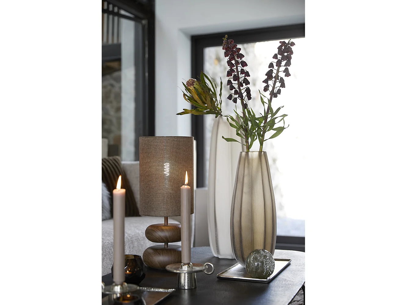 Vase BRADLEY - Ø17,5x44,5cm - Braun