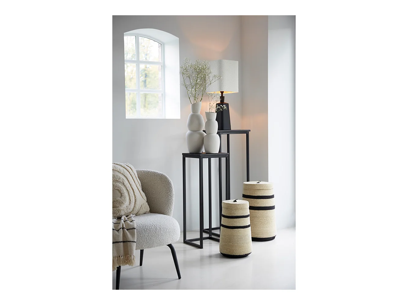 Jarrón ARAM - Ø14,5x37,5cm - Blanco