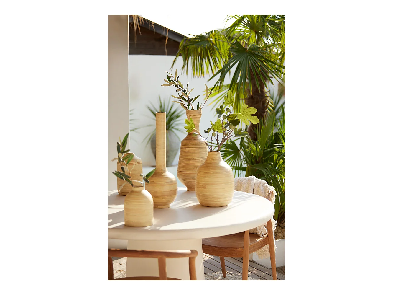 Vase TOLIMU - Ø20x60cm - Marron