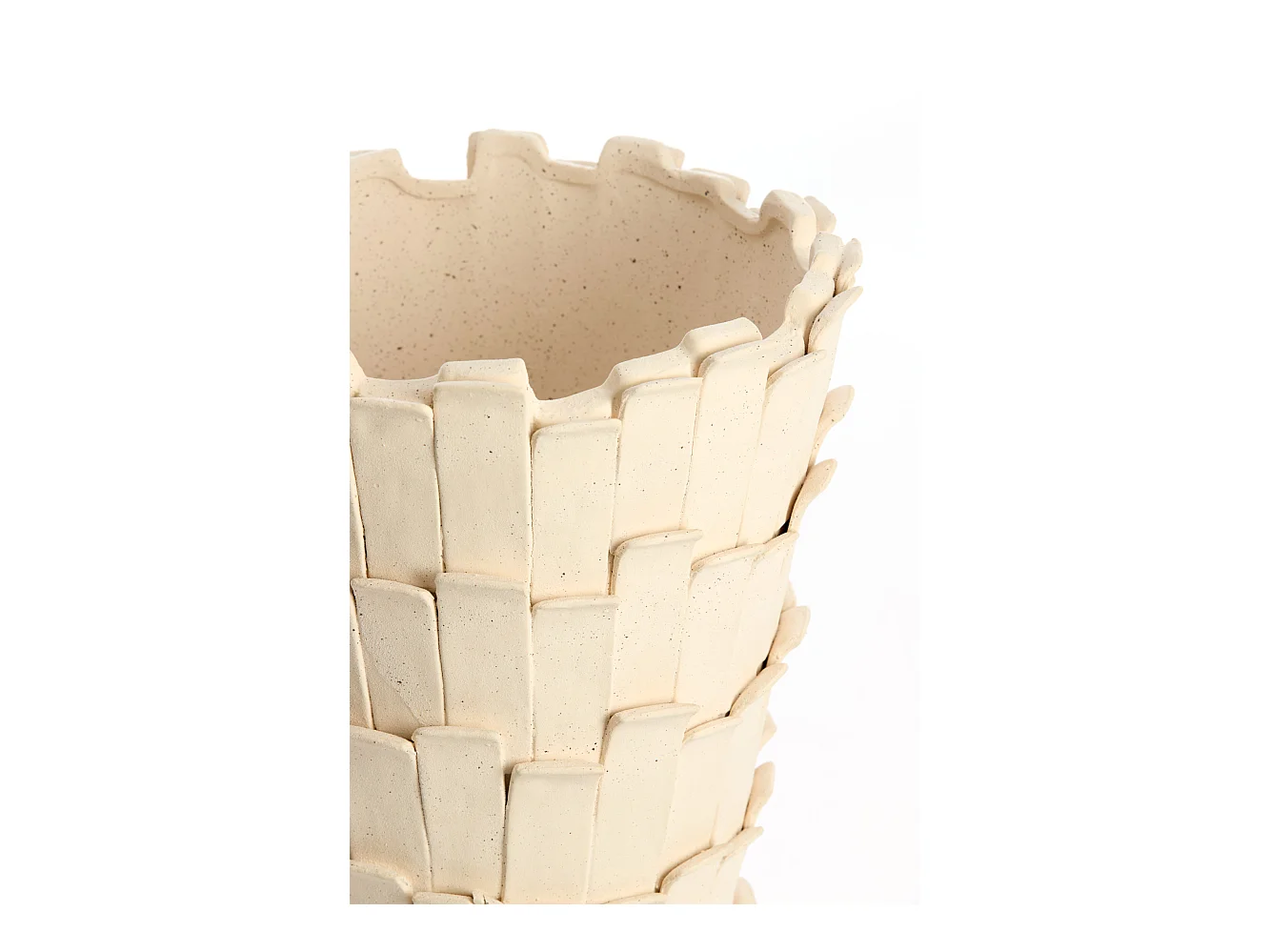 Vase BANYA - Ø33x34cm - Weiß