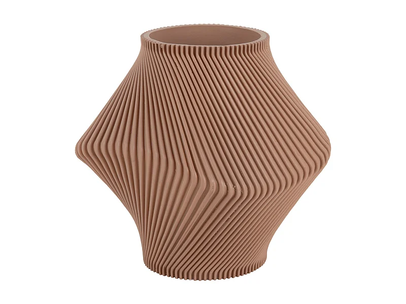 Vase à côtes torsadées - Marron doux