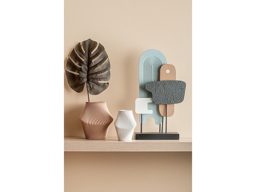 Vase à côtes torsadées - Marron doux