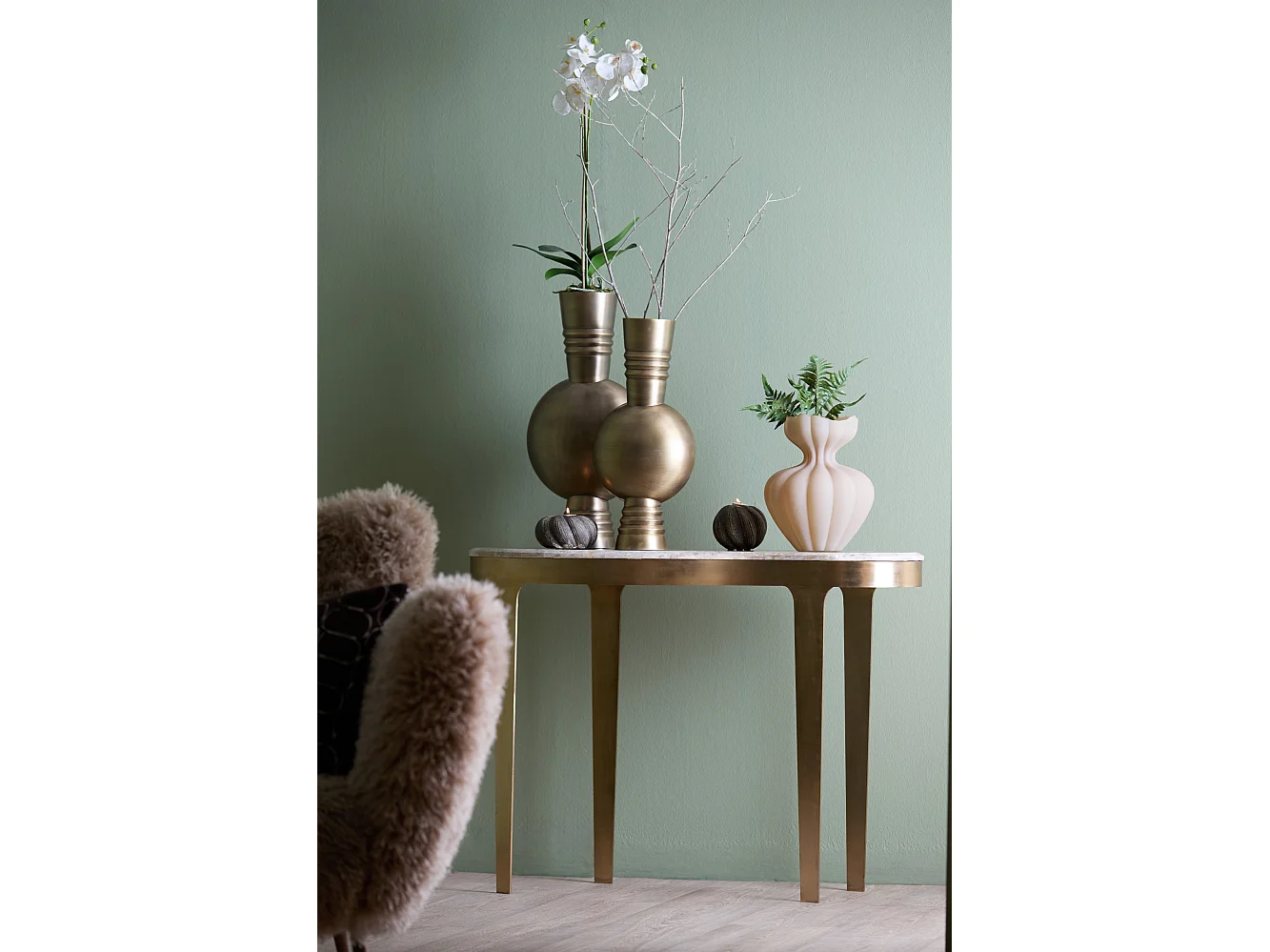 Vase KAVANSI - Ø18x54,5cm - Bronze