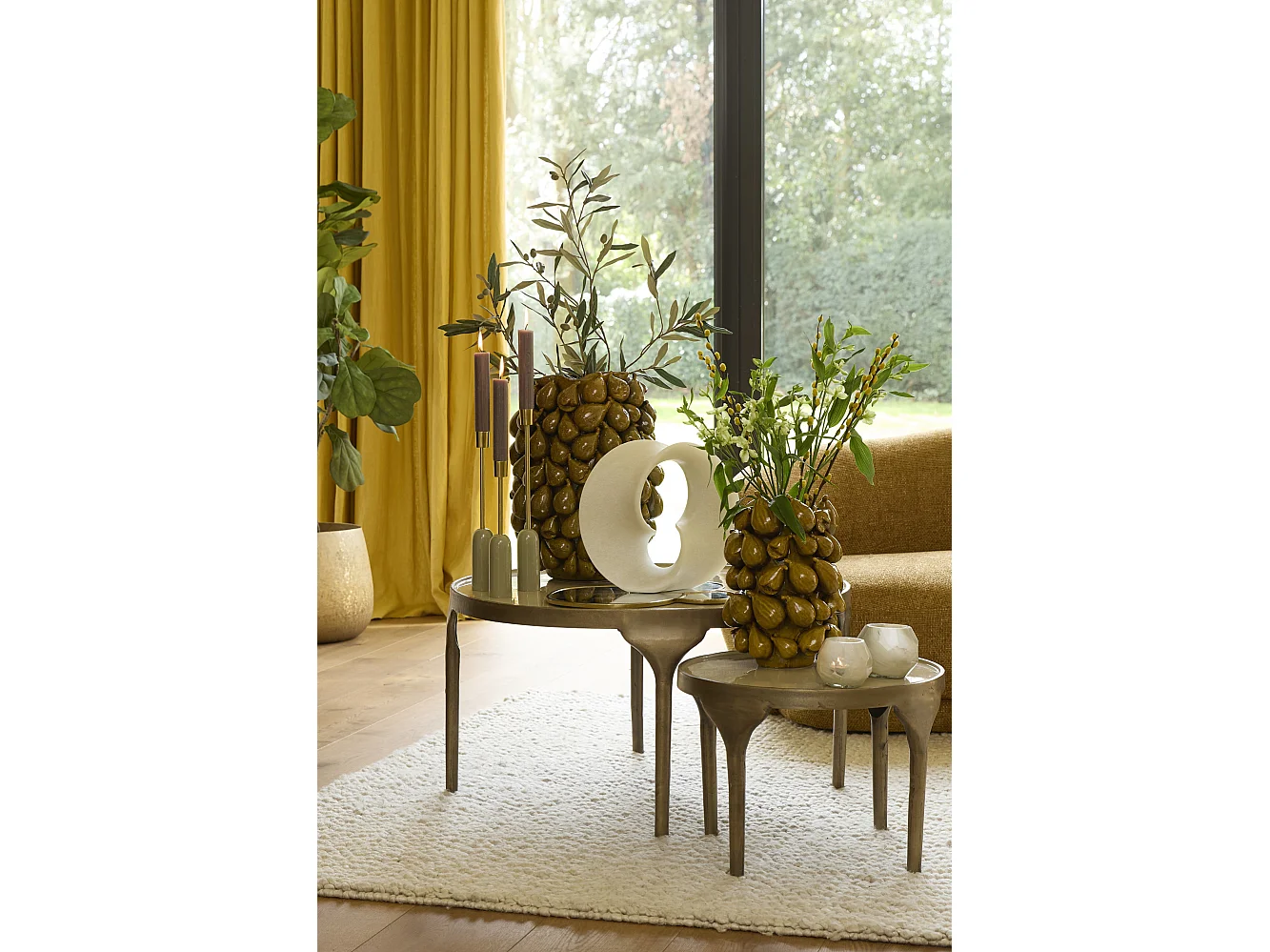 Vase NATALIA - 35x33x47cm - Jaune