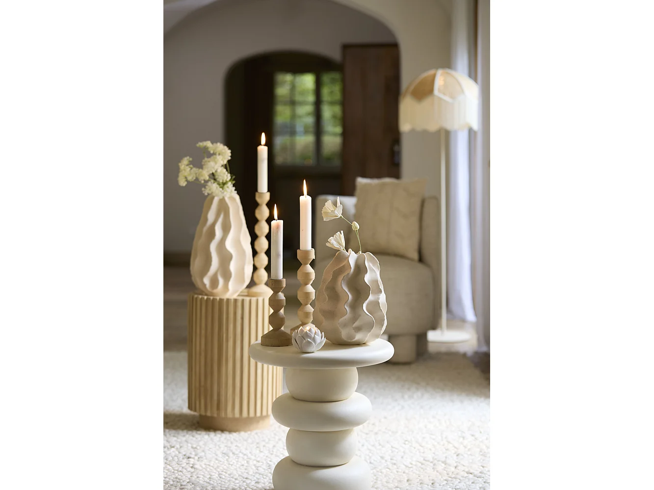 Vase NELANI - Ø22,5x37,5cm - Blanc