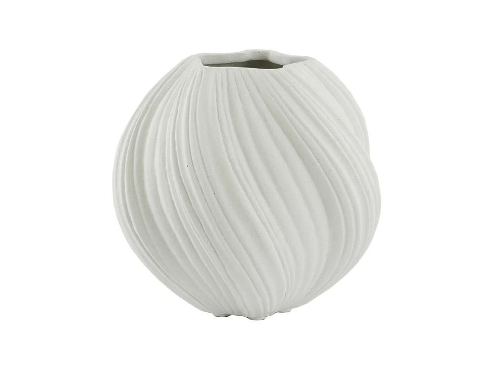 Vase YATUNG - Ø34x32cm - Weiß