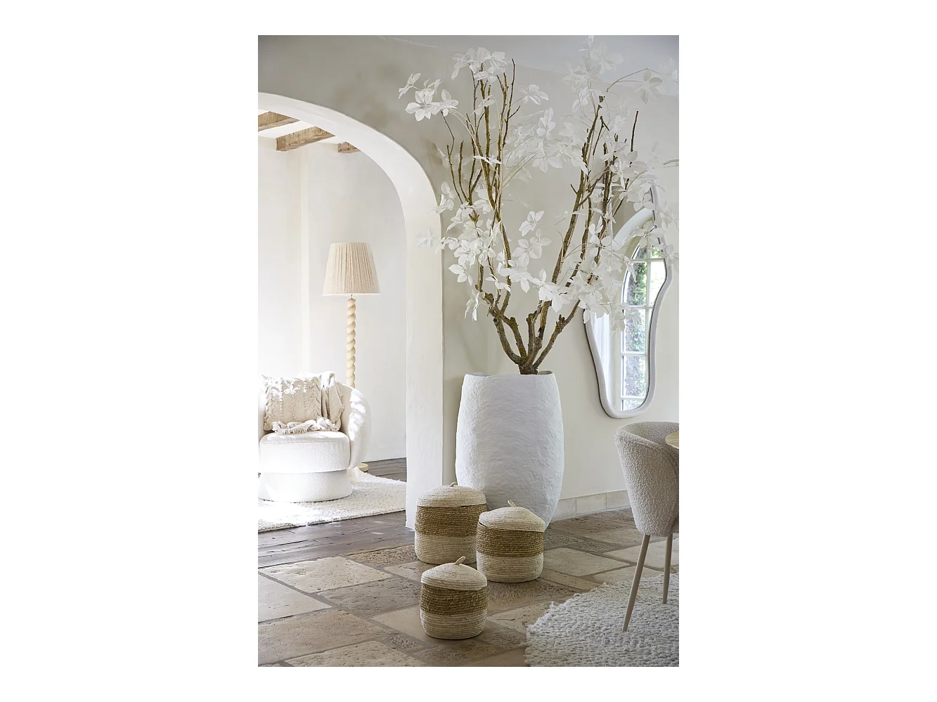 Vase TINGRI - Ø59x90cm - Blanc