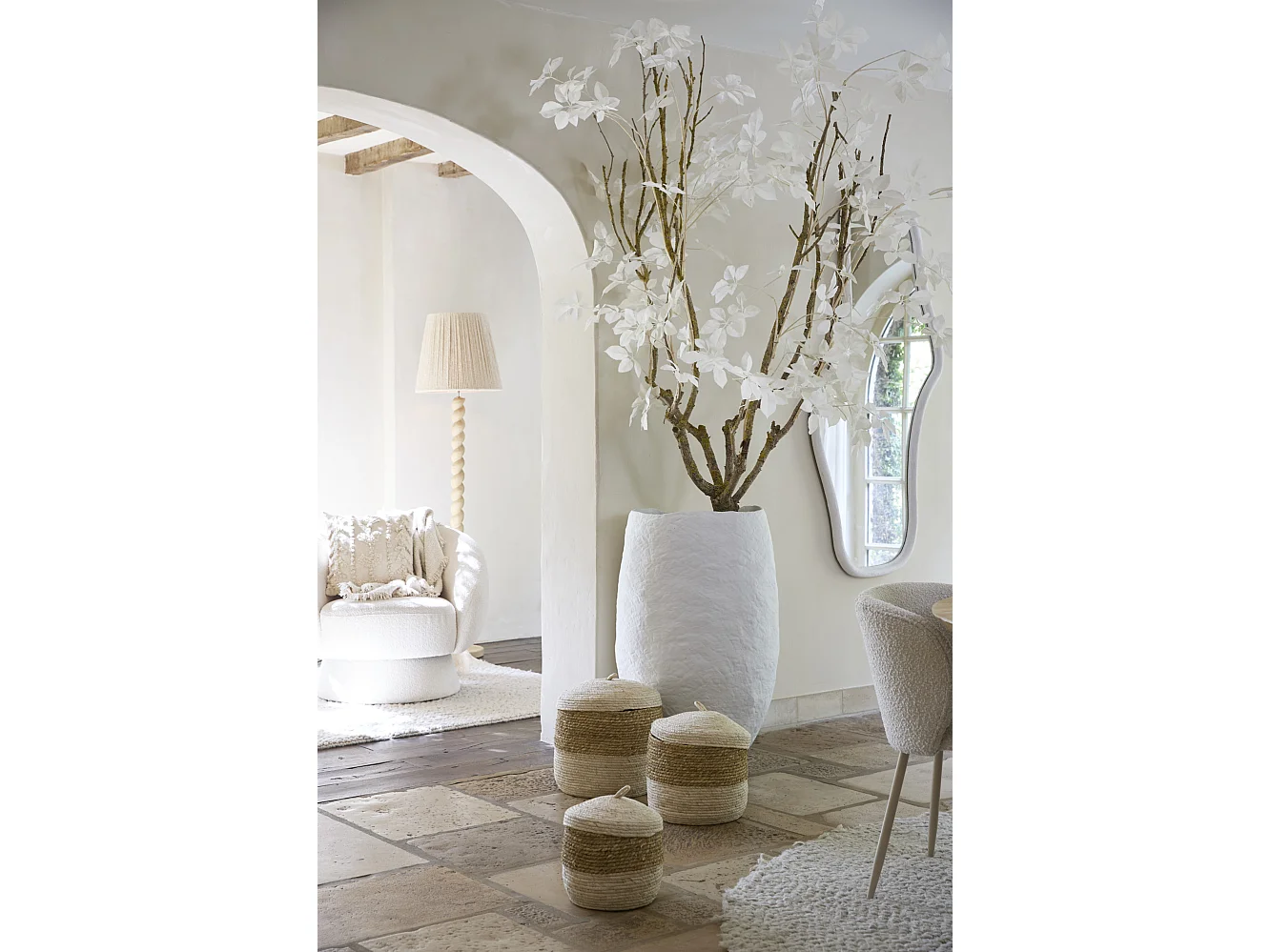 Vase TINGRI - Ø59x90cm - Blanc