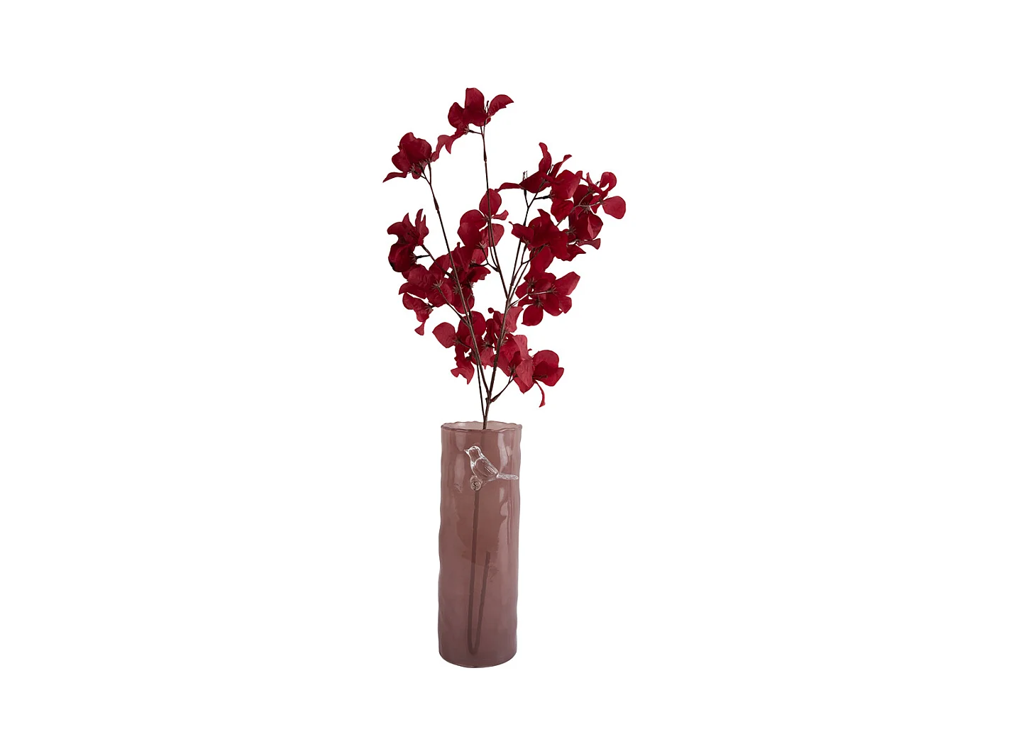Vase Oiseau sur Branche Grand - Rose Pâle