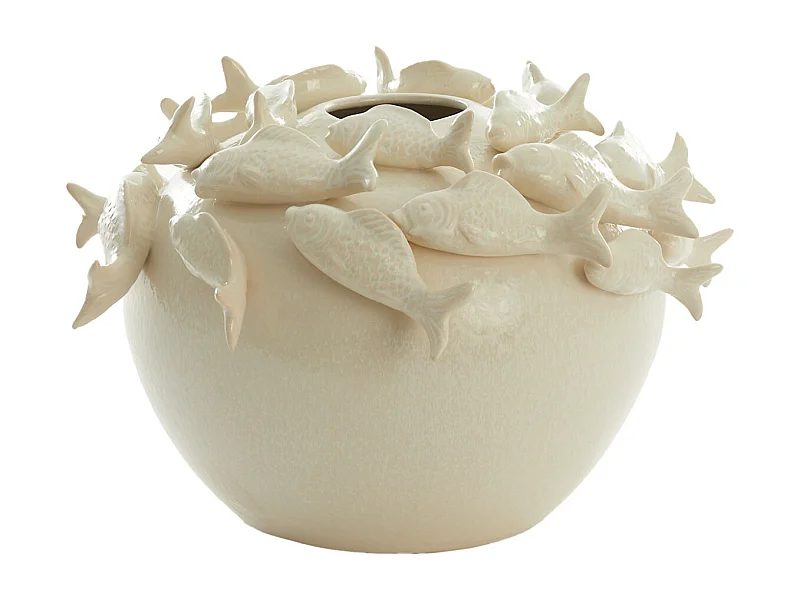 Vase FISH - Ø40x27cm - Blanc