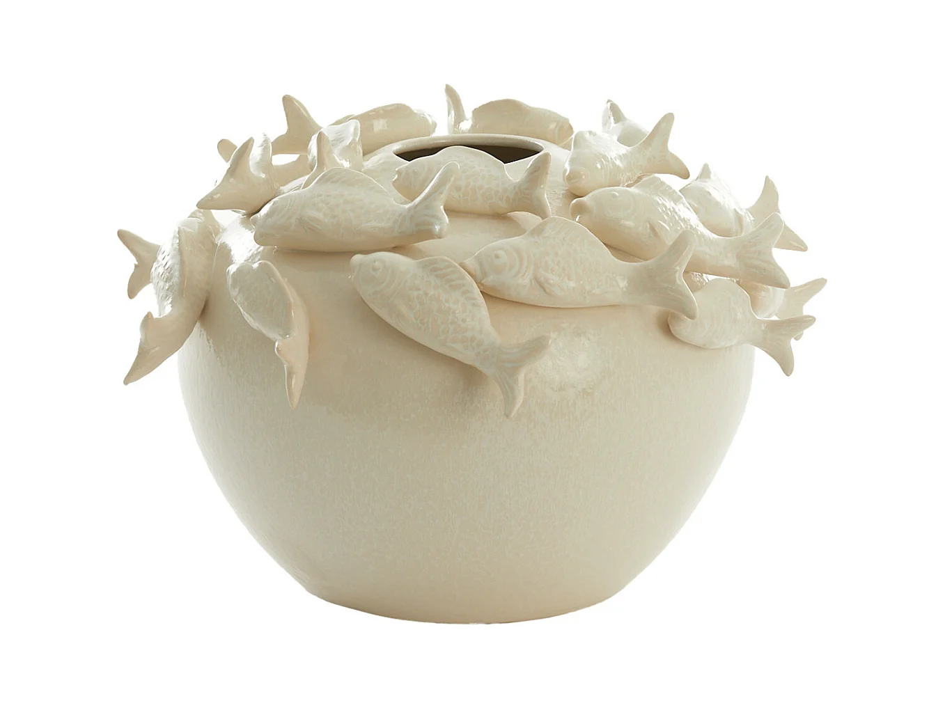 Jarrón FISH - Ø40x27cm - Blanco