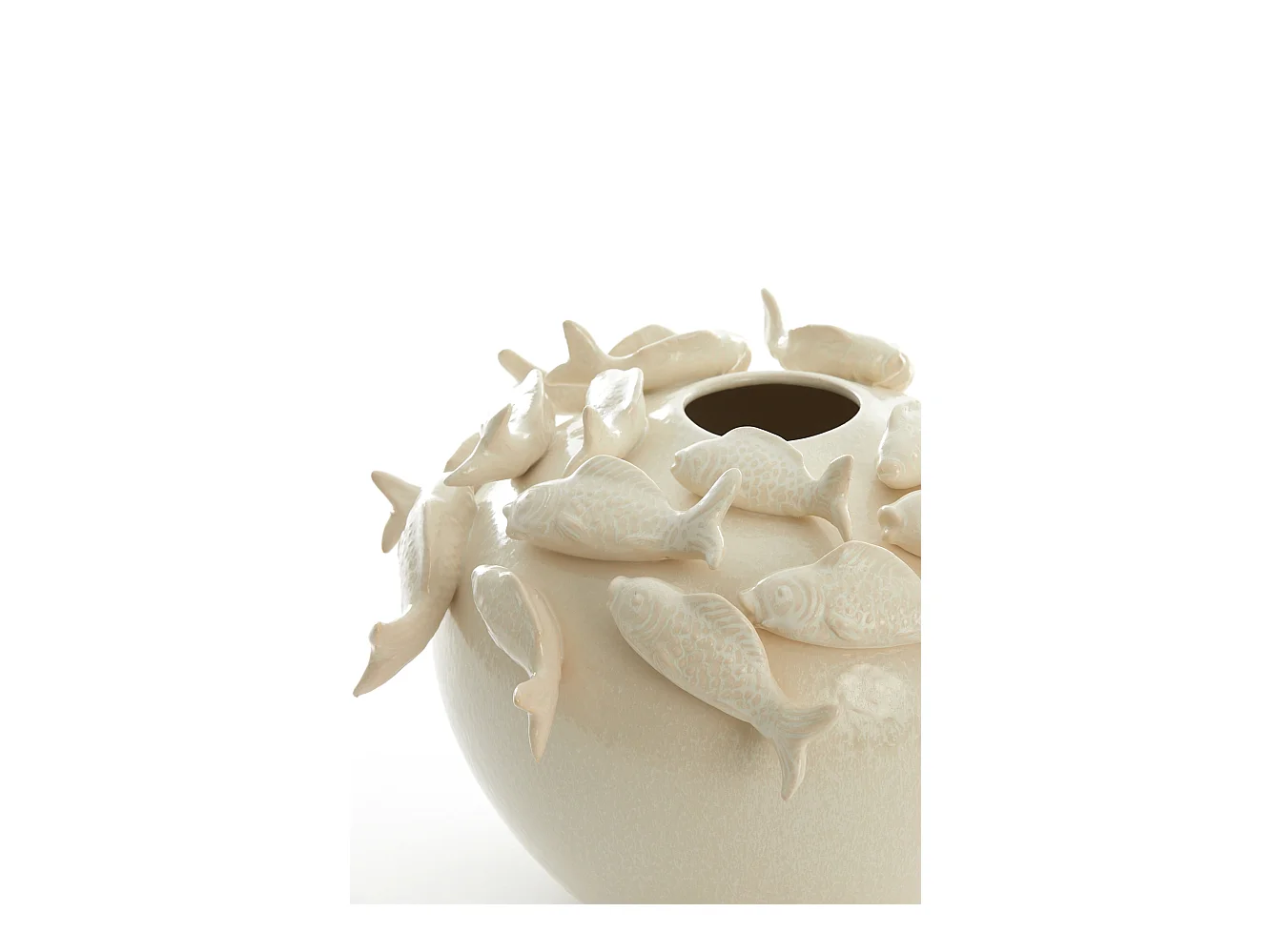 Jarrón FISH - Ø40x27cm - Blanco