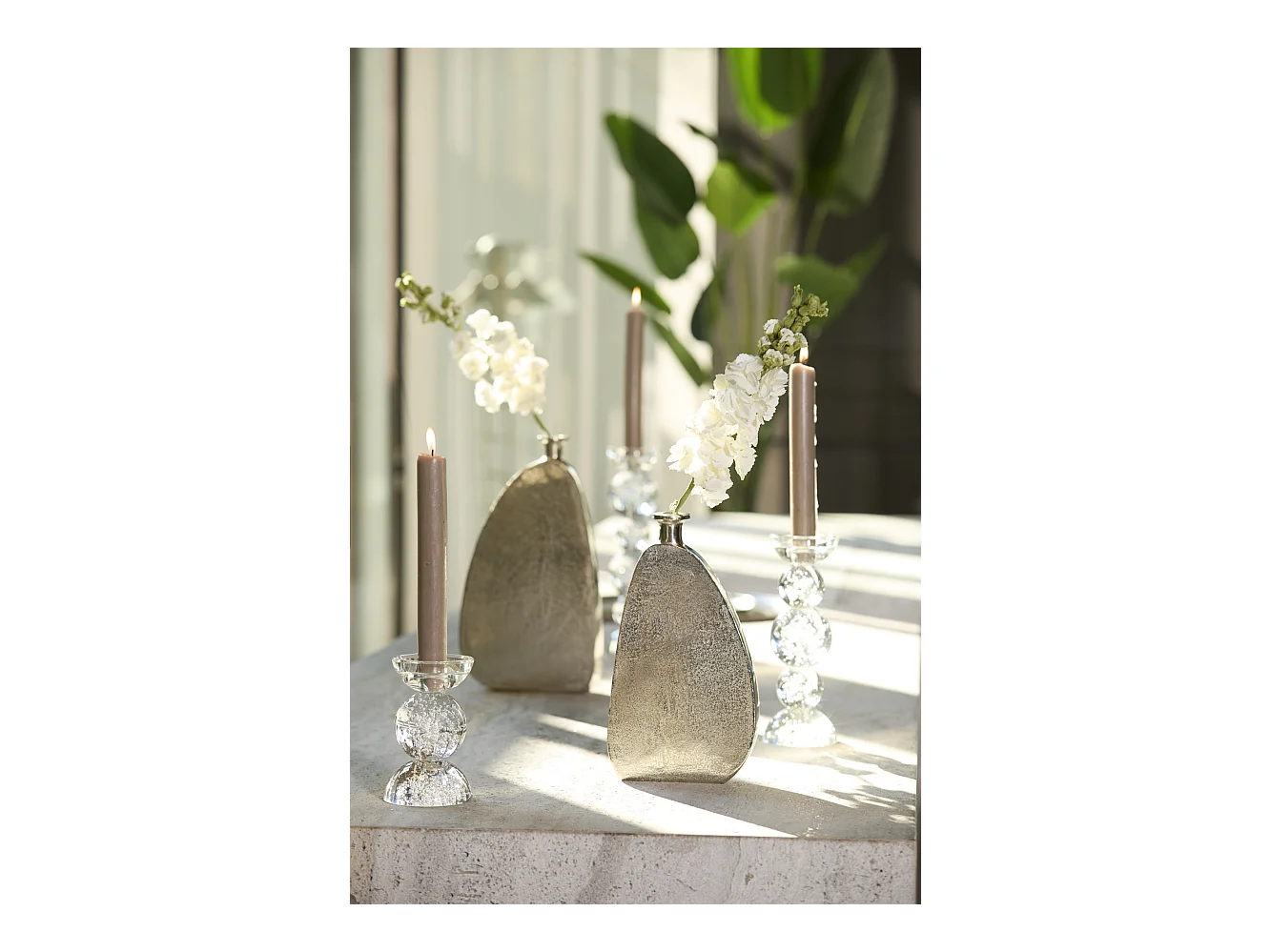 Vase OBIDO - 21x4x36cm - Argent