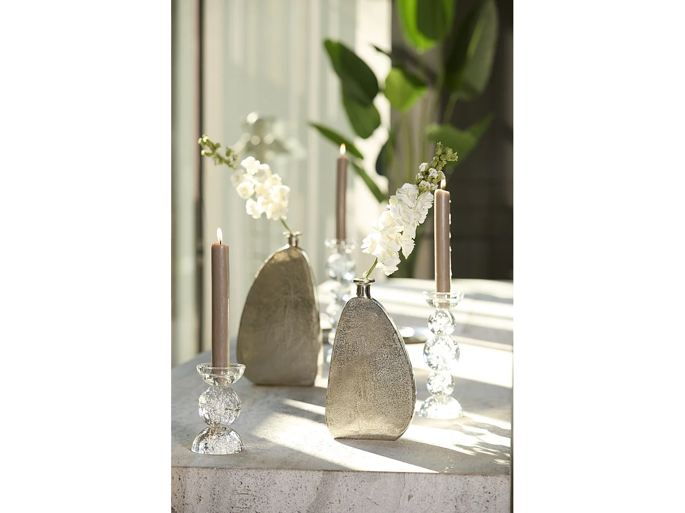 Vase OBIDO - 21x4x36cm - Argent