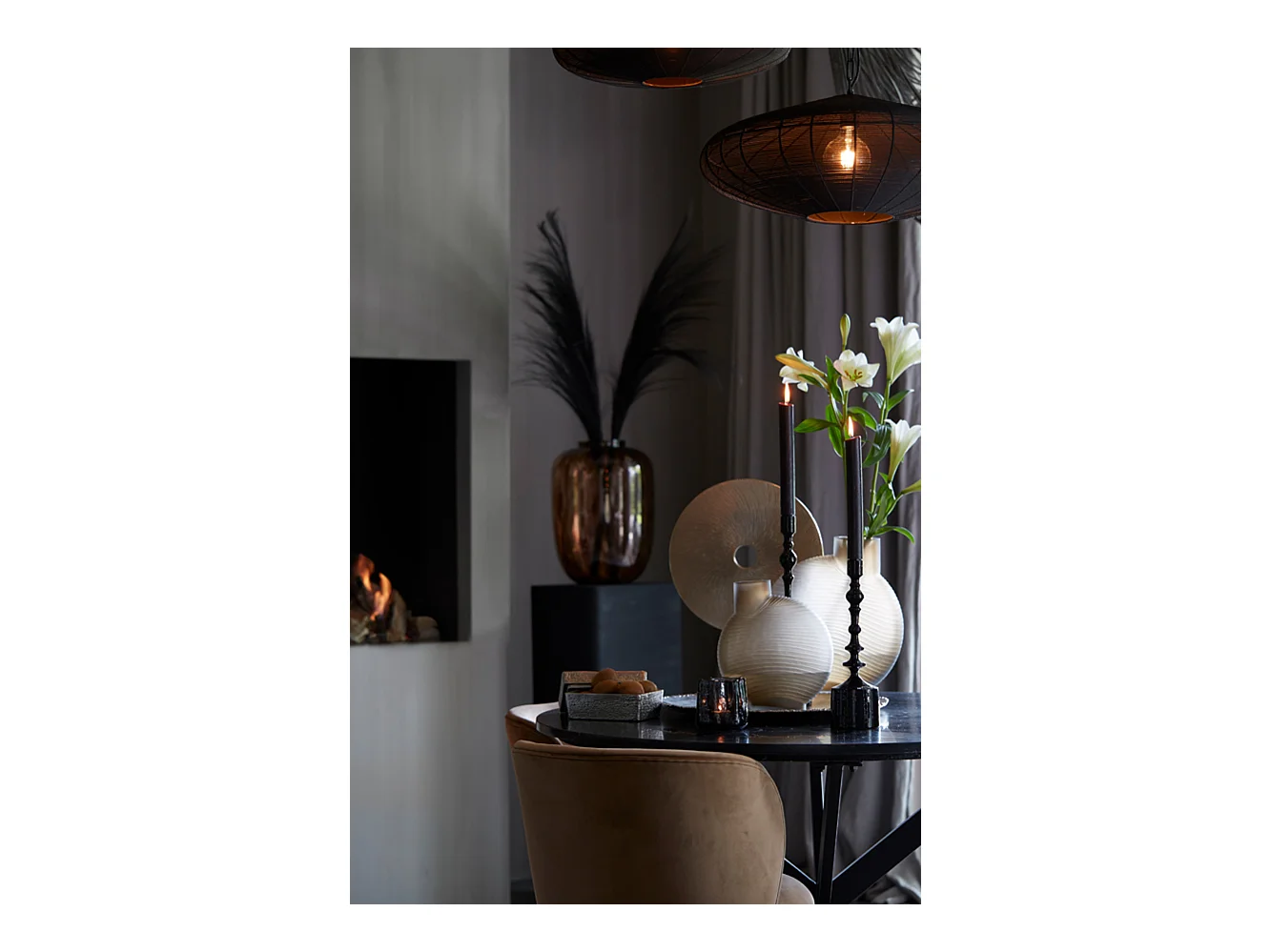 Vase TORNA - 33x16,5x36,5cm - Marron