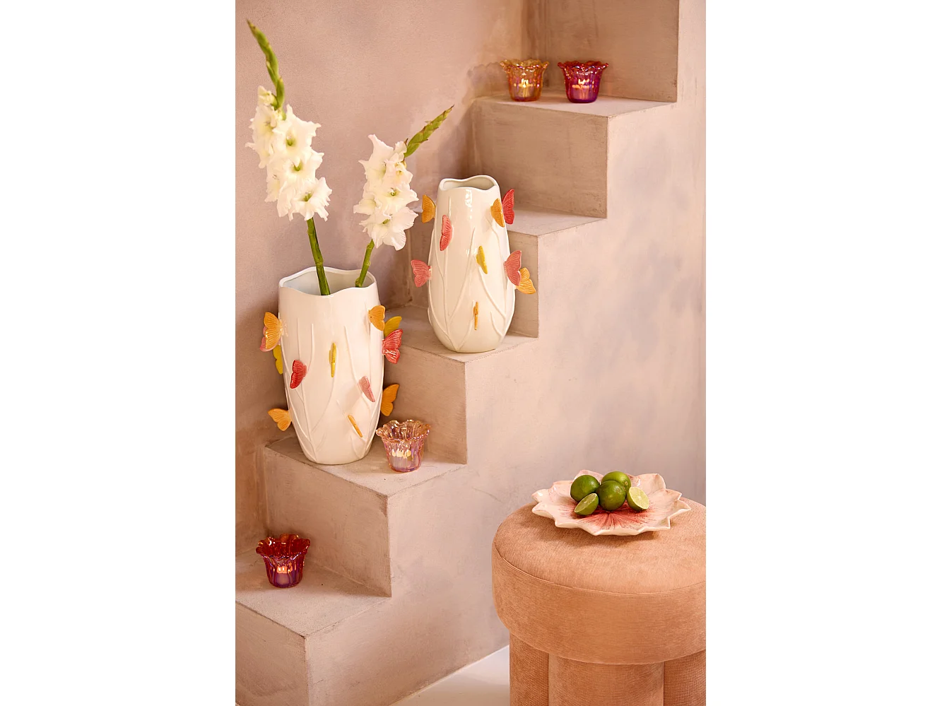 Vase BORBOLETA - Ø26,5x35cm - Weiß