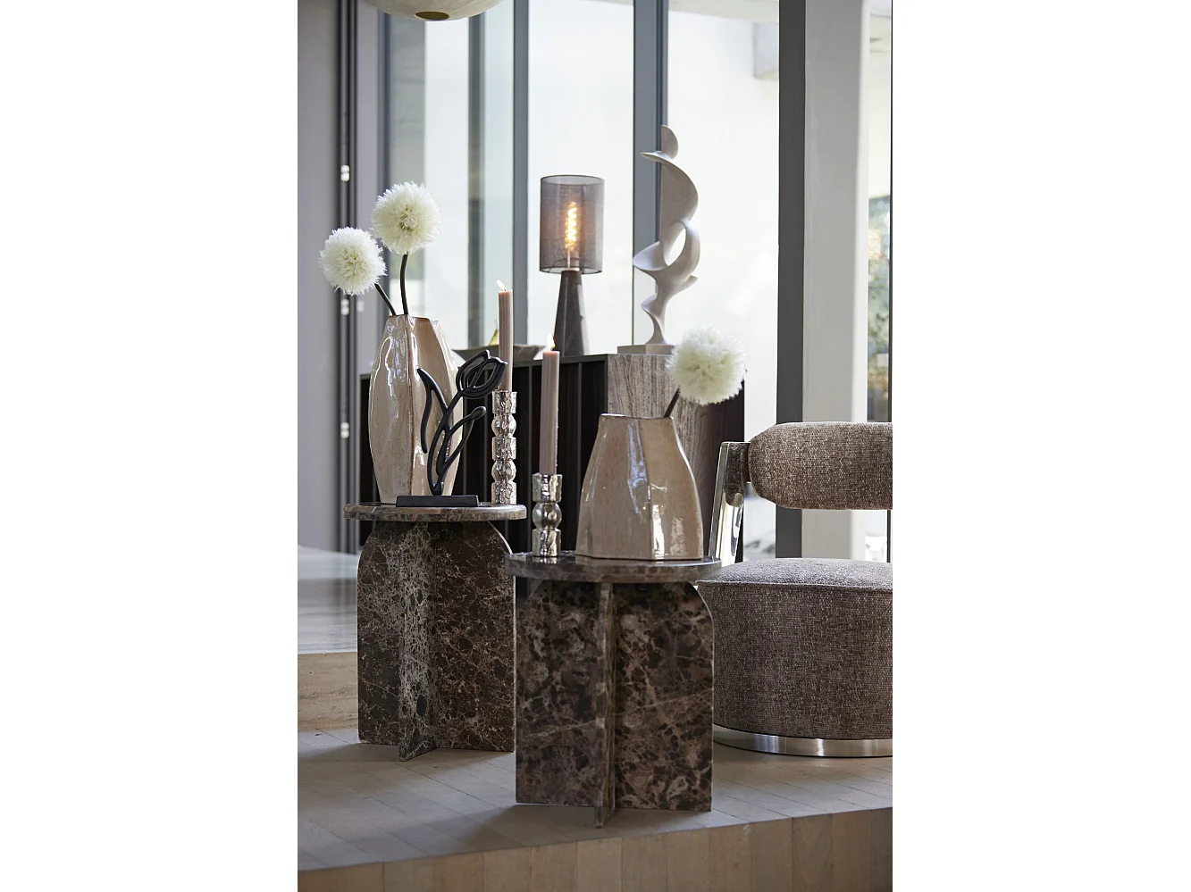 Vase CHIADO - 25,5x21,5x42,5cm - Marron