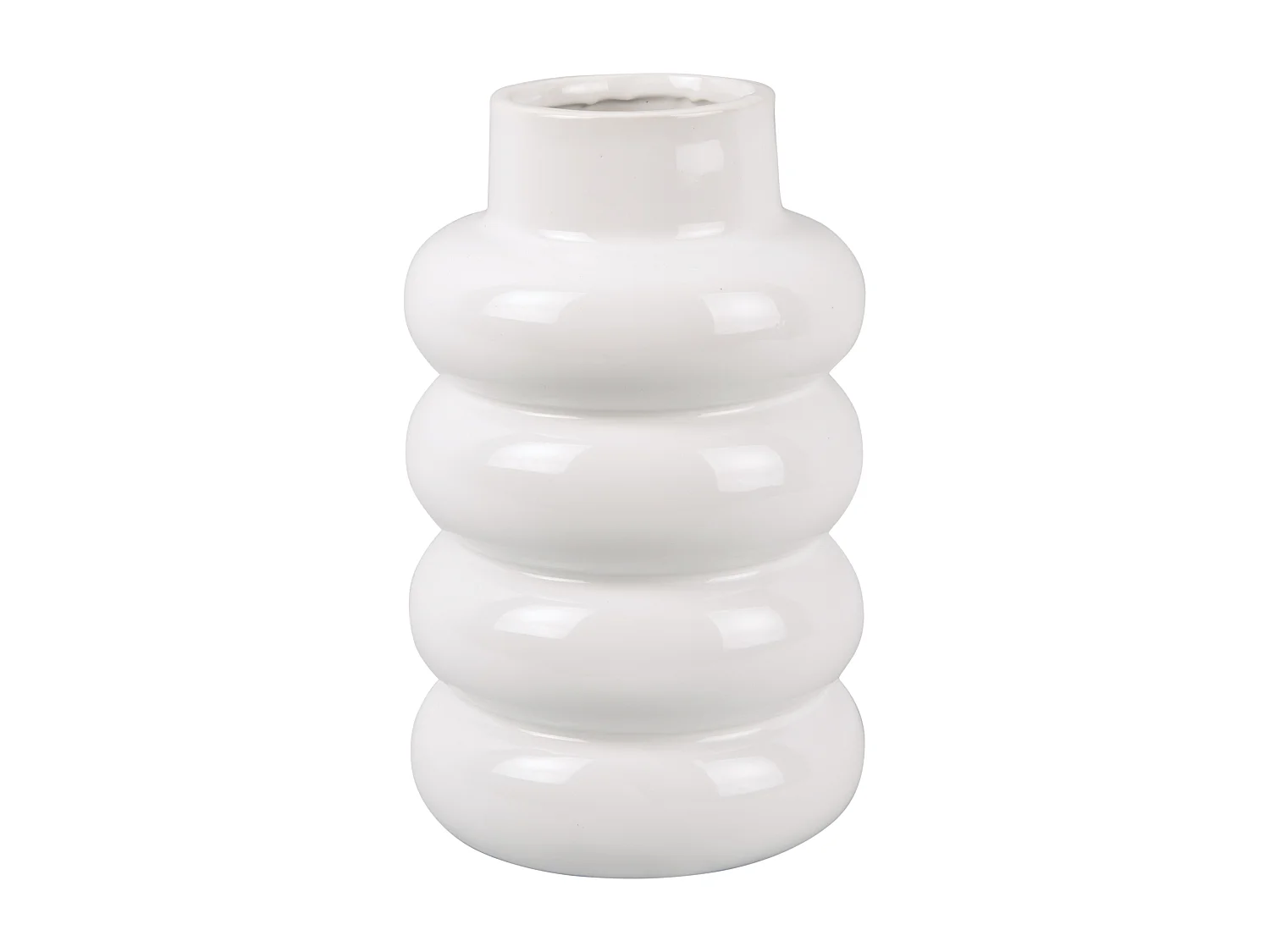 Vase Bobbly Glazed Groß - Weiß