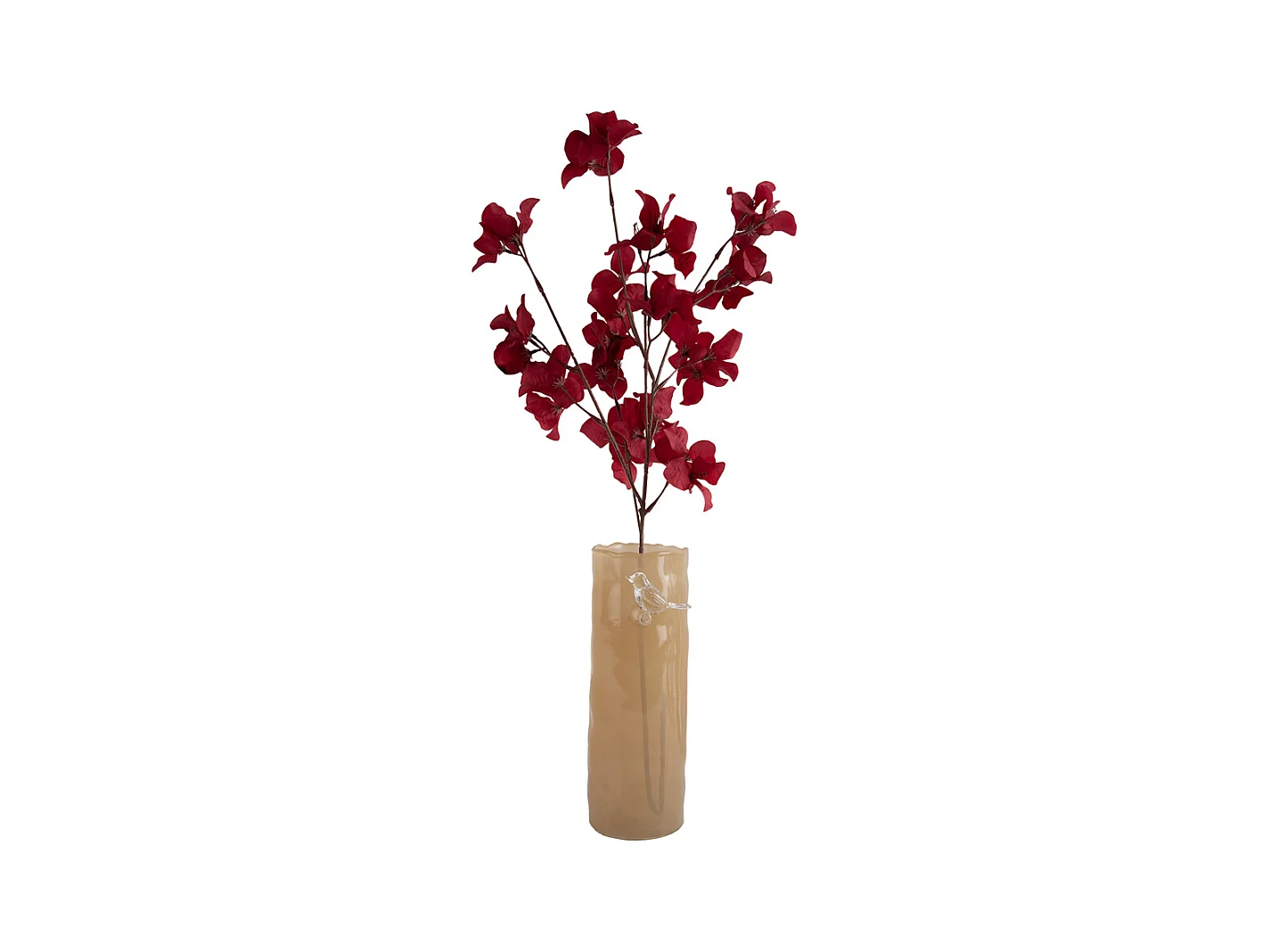 Vase Oiseau sur Branche Grand - Jaune Doux