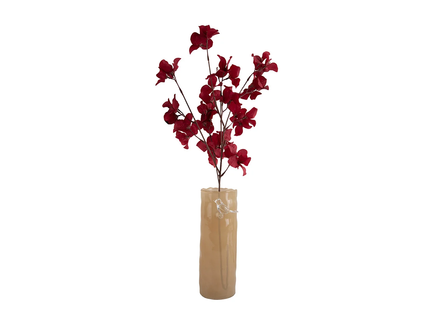 Vase Oiseau sur Branche Grand - Jaune Doux