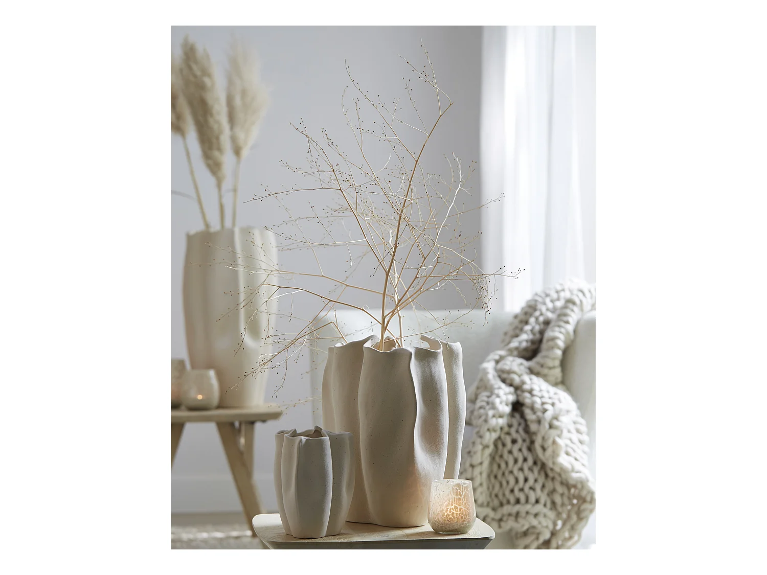 Vase SANGULI - 28x27,5x36,5cm - Blanc