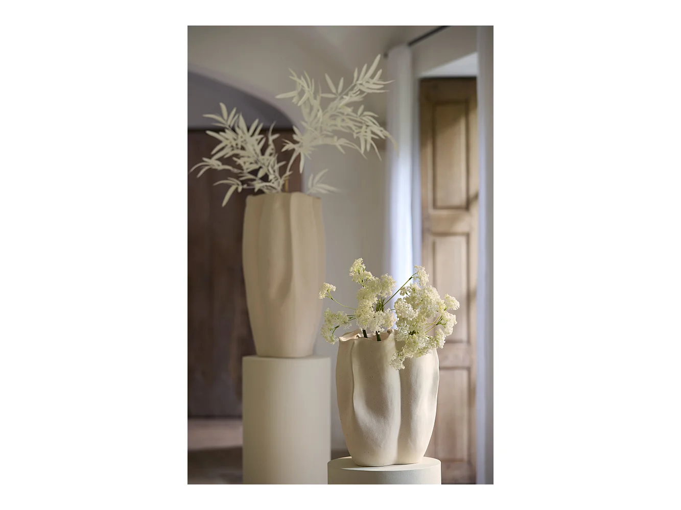 Vase SANGULI - 28x27,5x36,5cm - Blanc