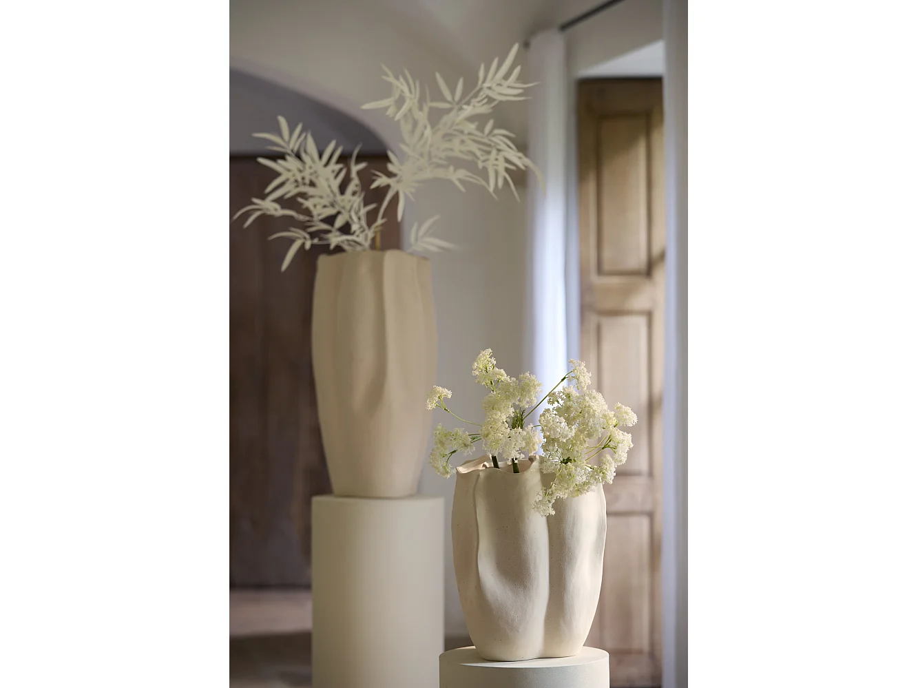 Vase SANGULI - 28x27,5x36,5cm - Blanc
