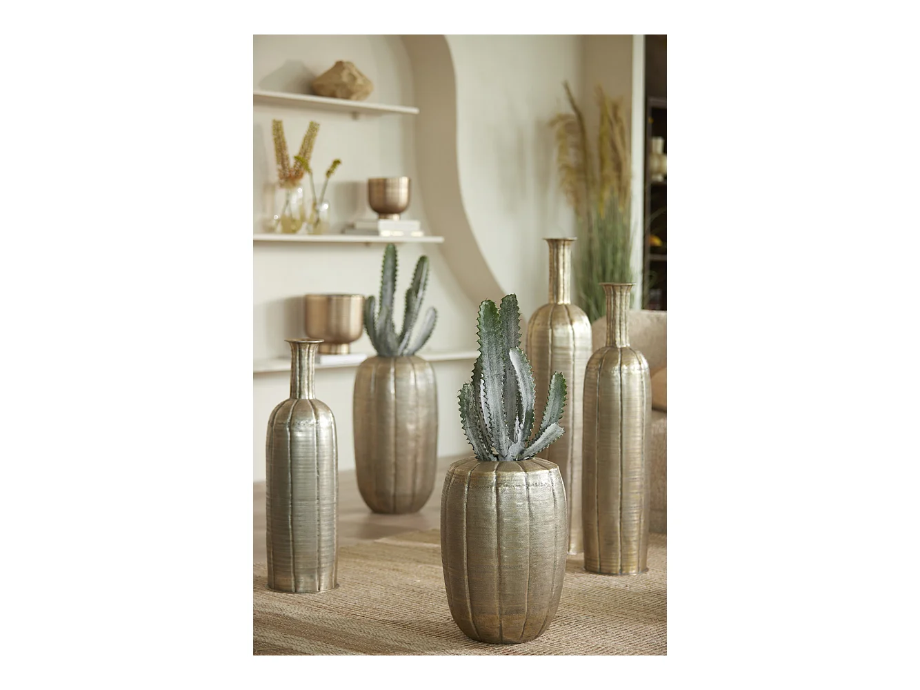 Vase PARTO - Ø20,5x75cm - Doré