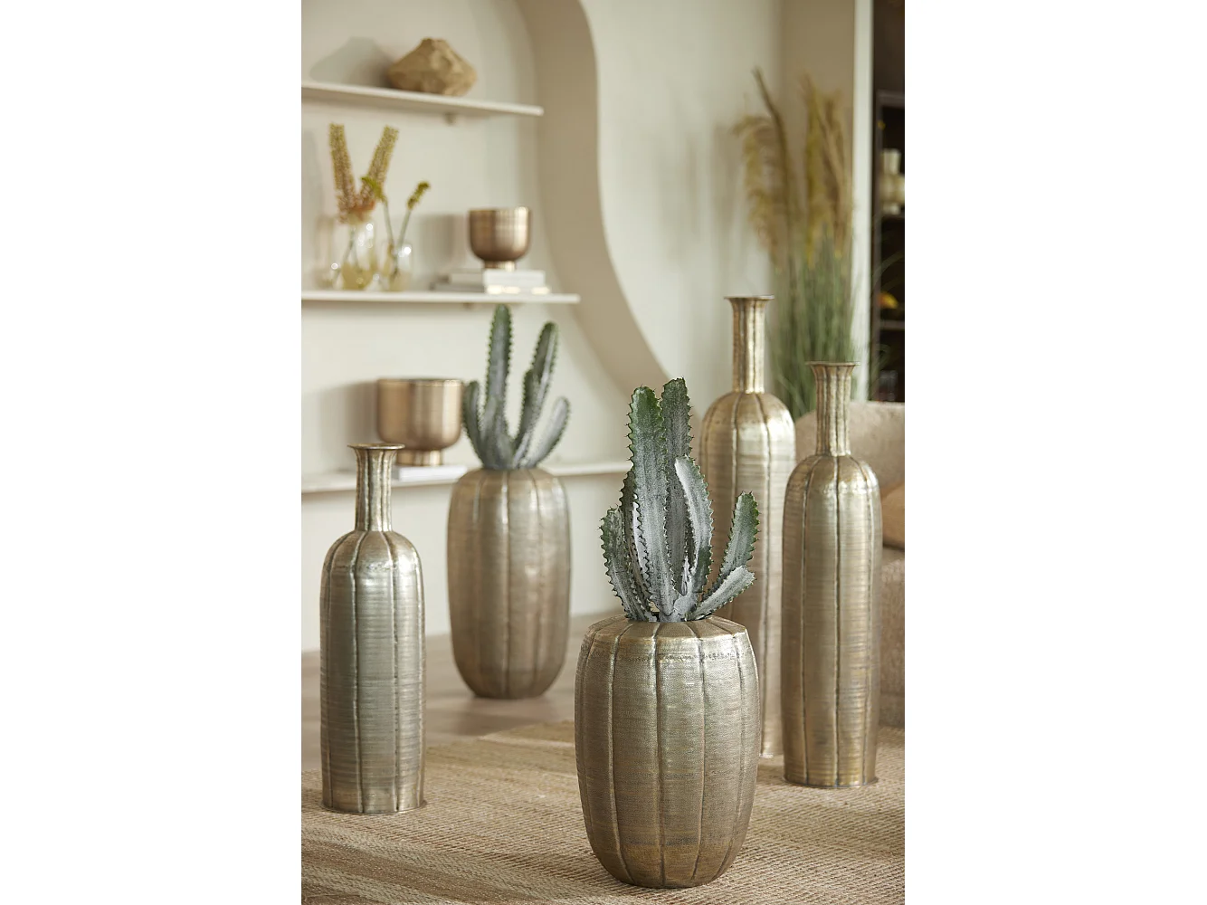 Vase PARTO - Ø20,5x75cm - Doré