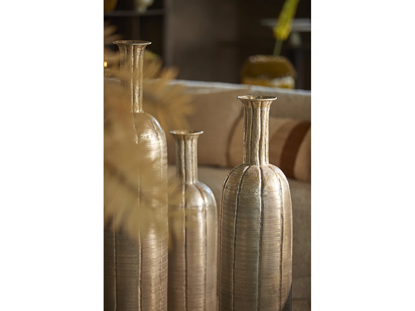 Vase PARTO - Ø20,5x75cm - Doré