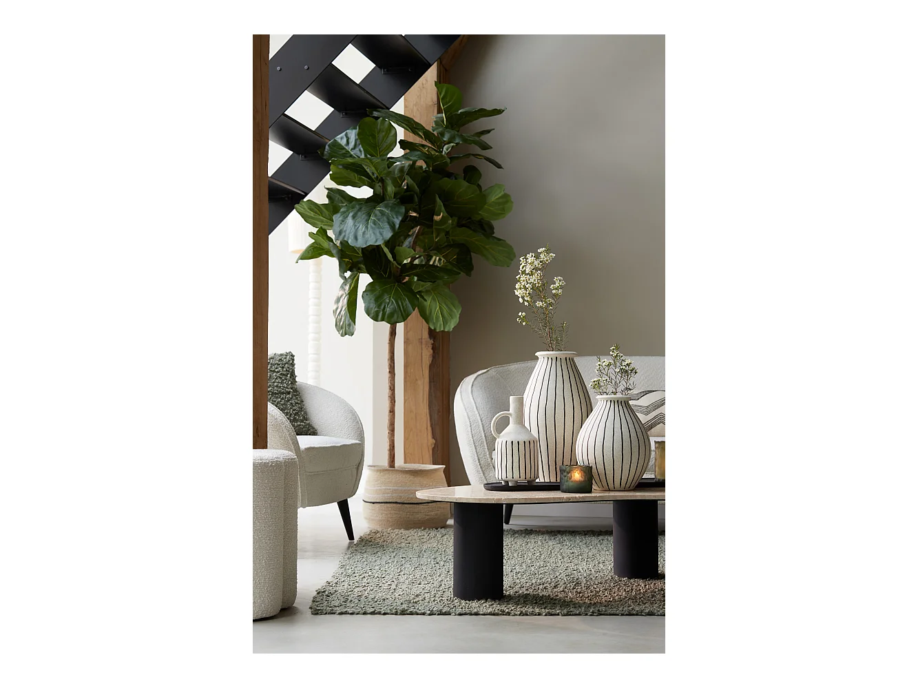 Vase DIPHU - Ø23x29cm - Blanc